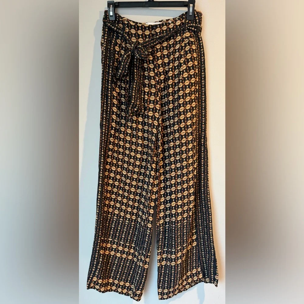 Anthropologie ETT:TWA Metzner Wide leg Geometric Print Belted Pant size Womens 4 - Picture 6 of 6